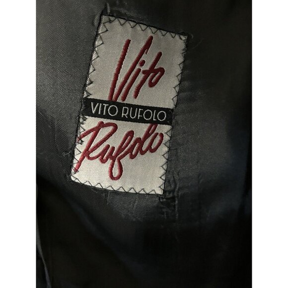 Vito Rufolo San Martino Mens Size 40L Wool Black Blazer Jacket Coat Italy - Picture 10 of 13